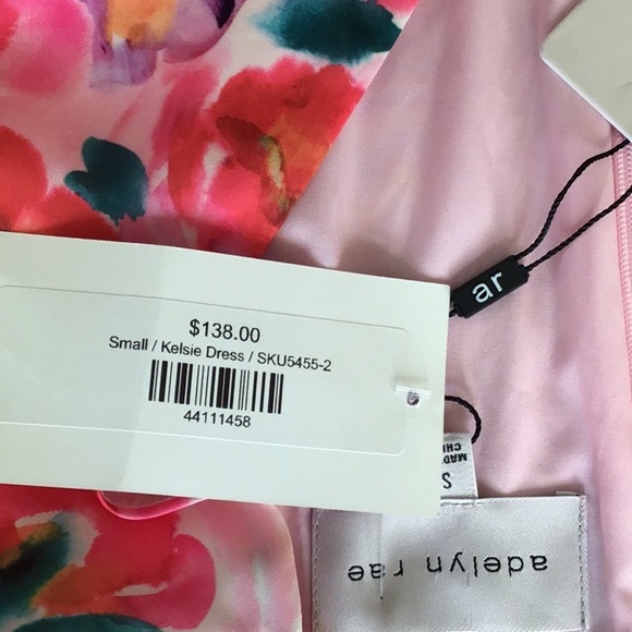 Adelyn Rea , Pauline Floral Puff Sleeve Minidress In Hot Coral, NWT - Picture 9 of 9